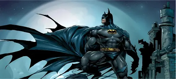 Mug blanco de cerámica estampado con ilustración clásica de Batman estilo cómic.
